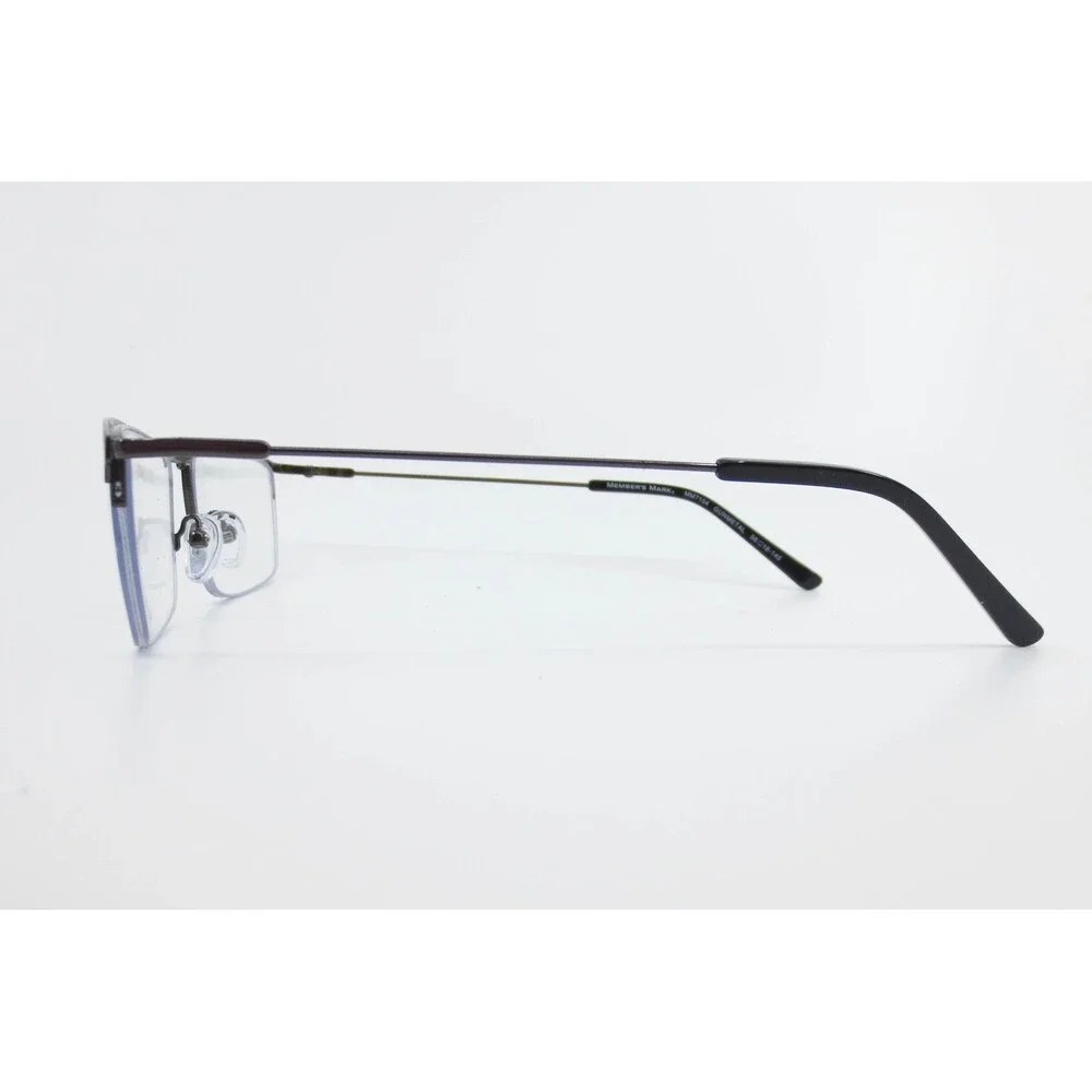 Member's Mark MM7104 Gunmetal Rectangular Semi-Rimless Eyeglass Frames 56-18-145